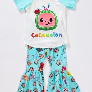Infant Blue CocoMelon Bell Bottom Outfit. Size 12-18m